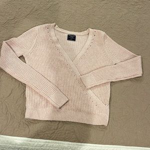 Abercrombie sweater pale pink cable knit
